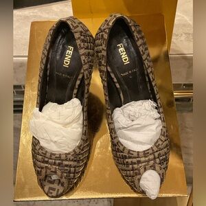 FENDI quilted platform heel